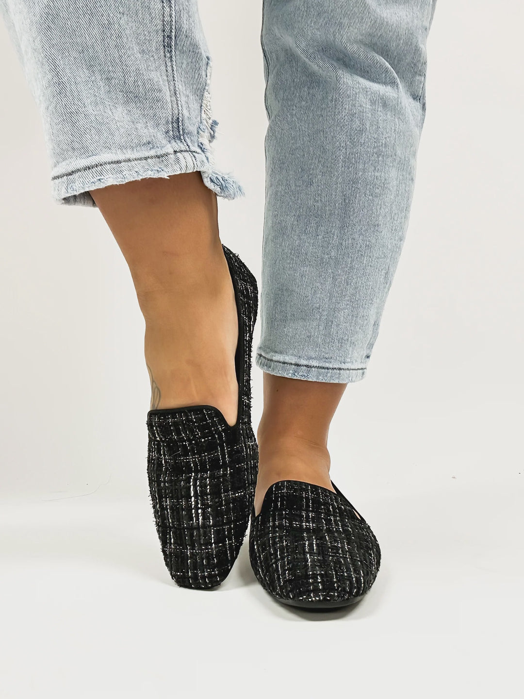 Corkys Black Tweed Goody 2 Shoes Flats