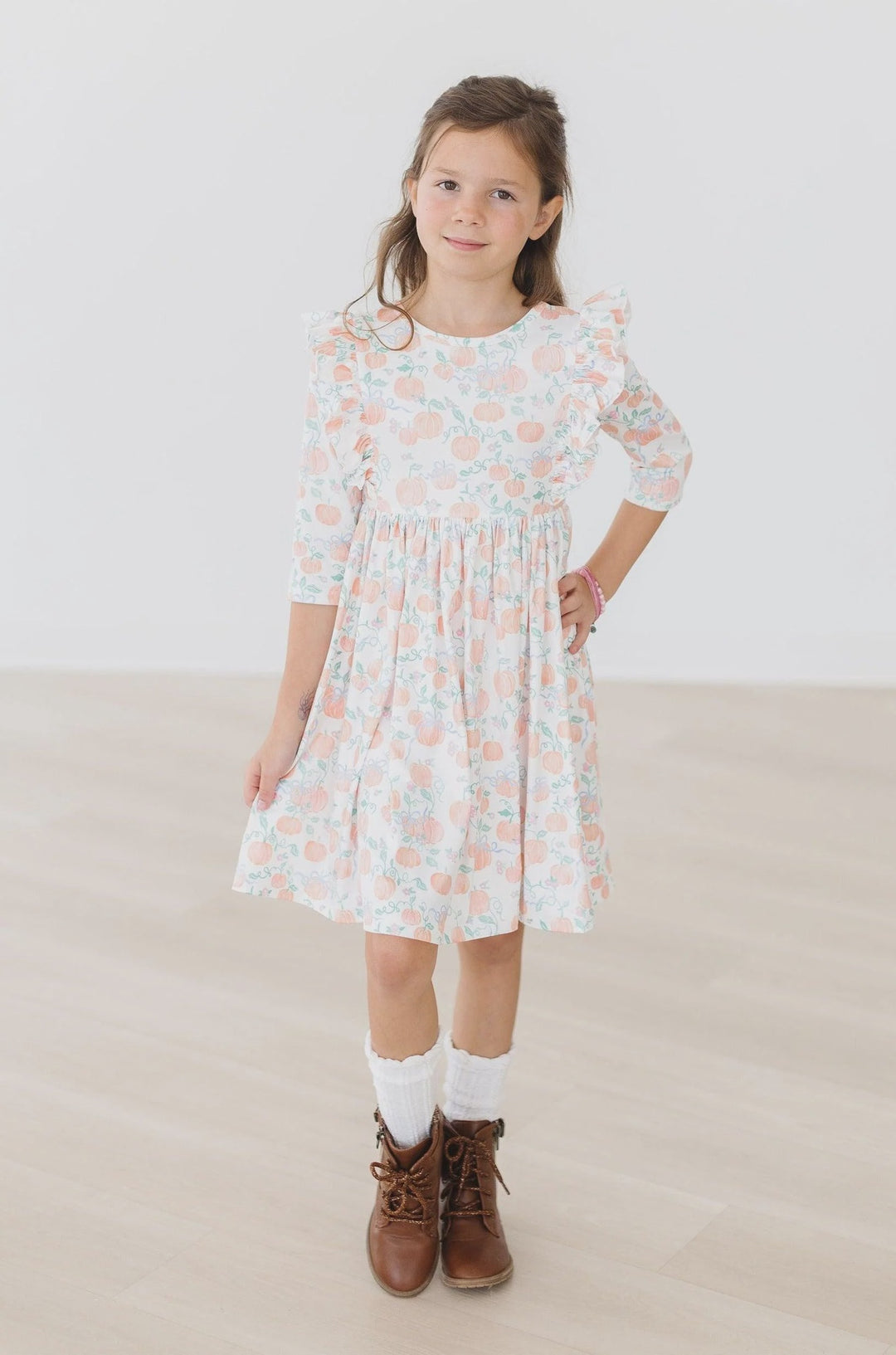 Mila and Rose Pretty Pumpkins Ruffle Twirl Dress