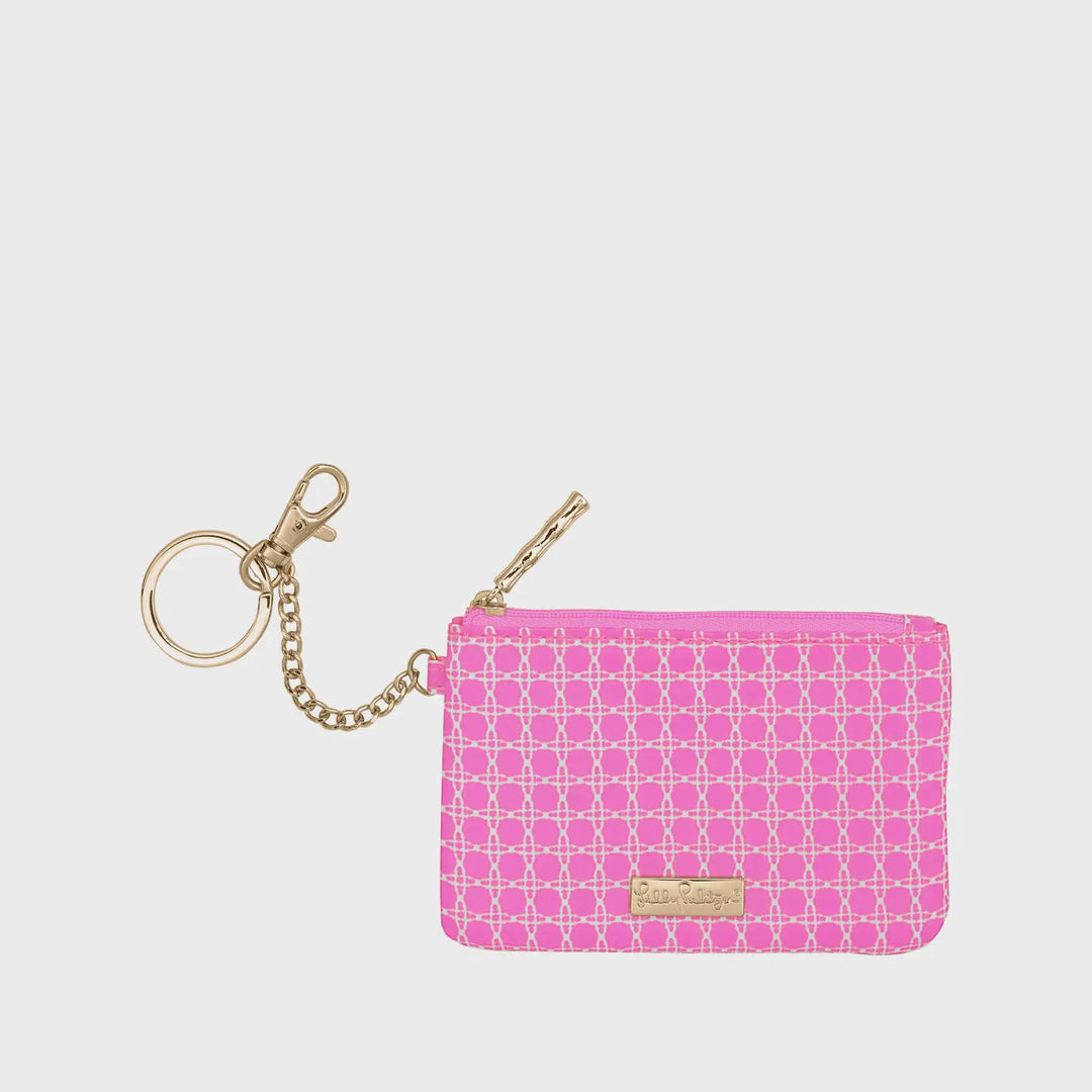 Lilly Pulitzer Id Case- Havana Pink Caning