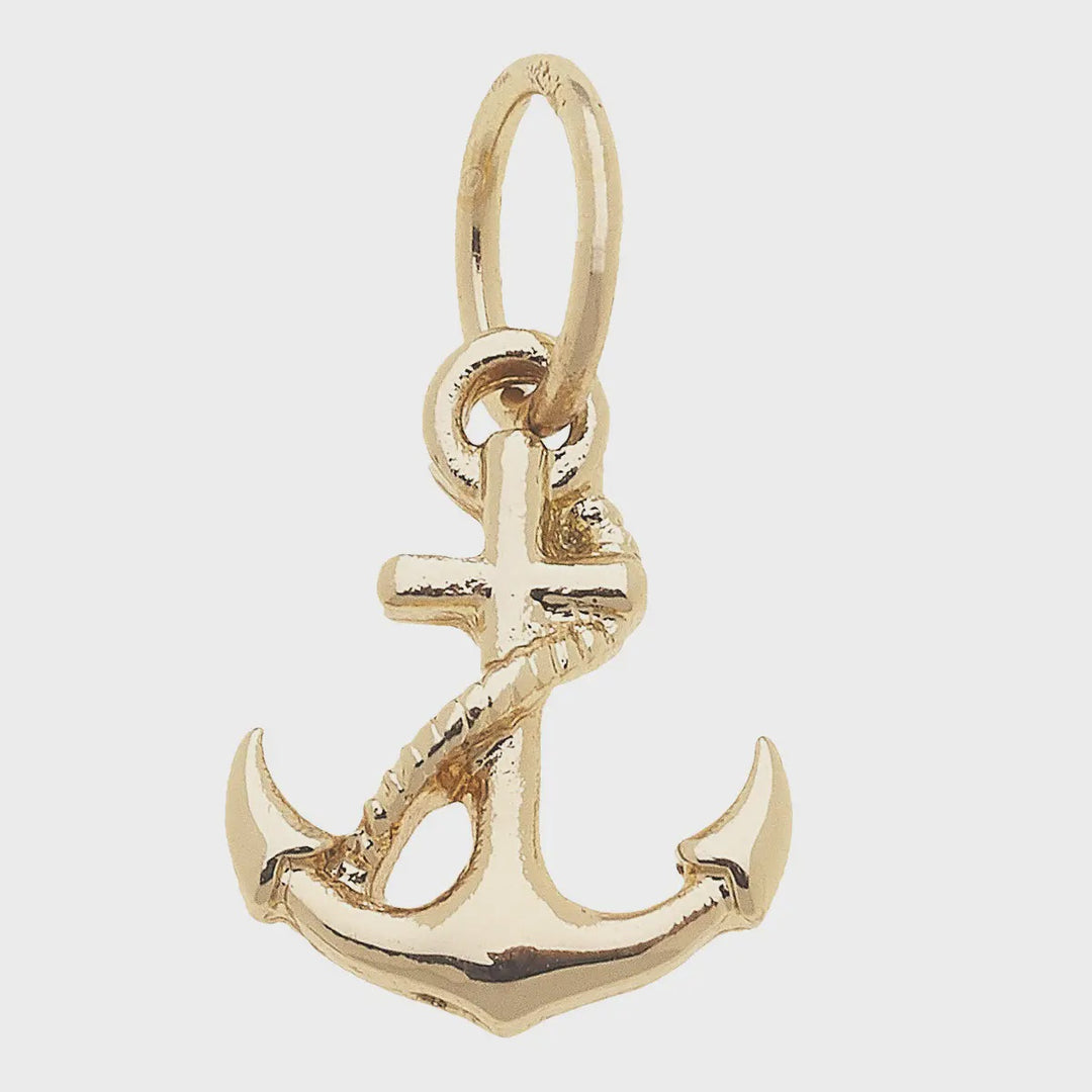 Canvas Anchor Charm in Shiny Gold