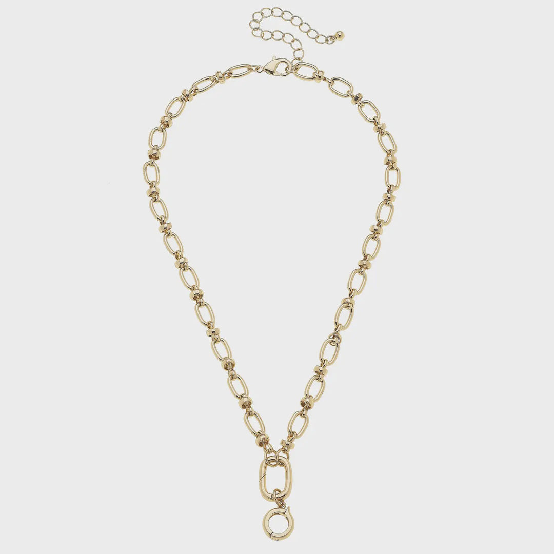 Canvas Lilah Cable Link Charm Necklace Base in Shiny Gold