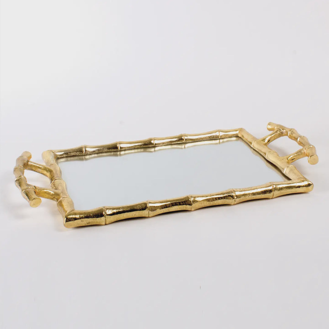 Oak Lane Gold Bamboo Vanity Tray