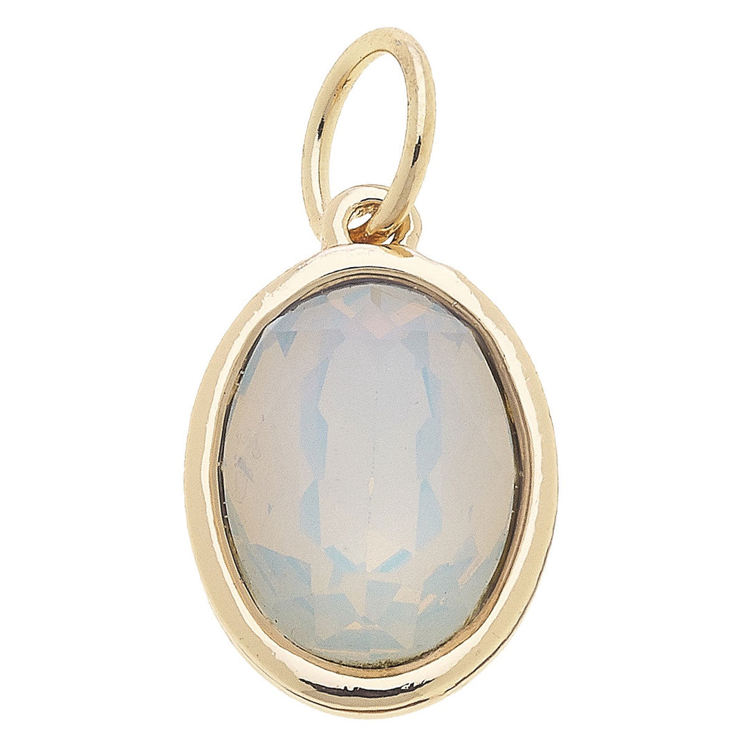 Canvas Glass Birthstone Charm - October/ Opal