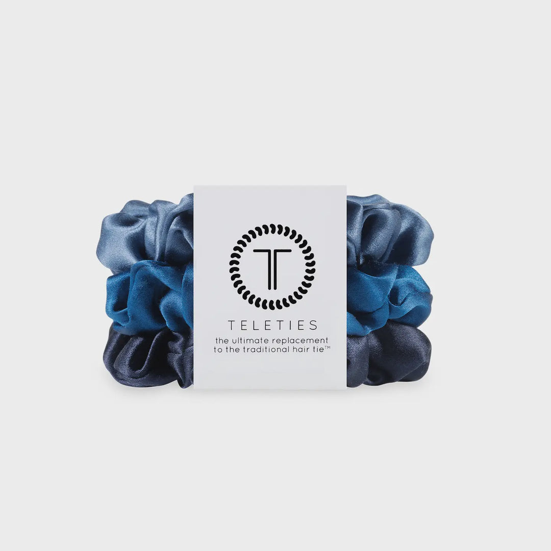Teleties Midnight Rain Large Silk Hair Scrunchies