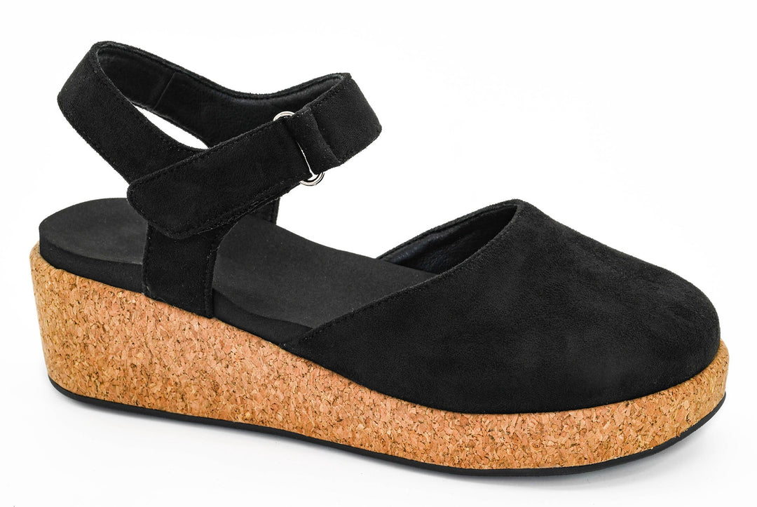 Corky's All in Wedge- Black Faux Suede