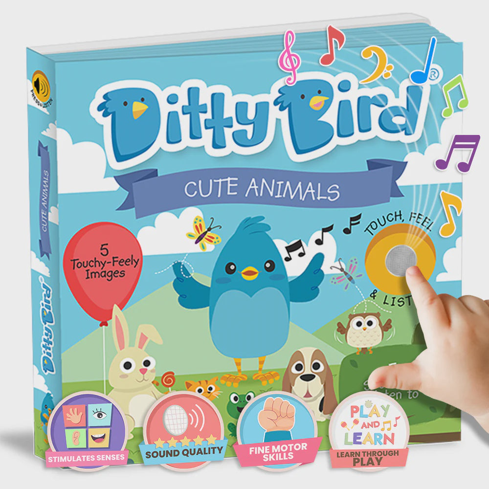 Ditty Bird Cute Animals Touch, Feel & Listen Book