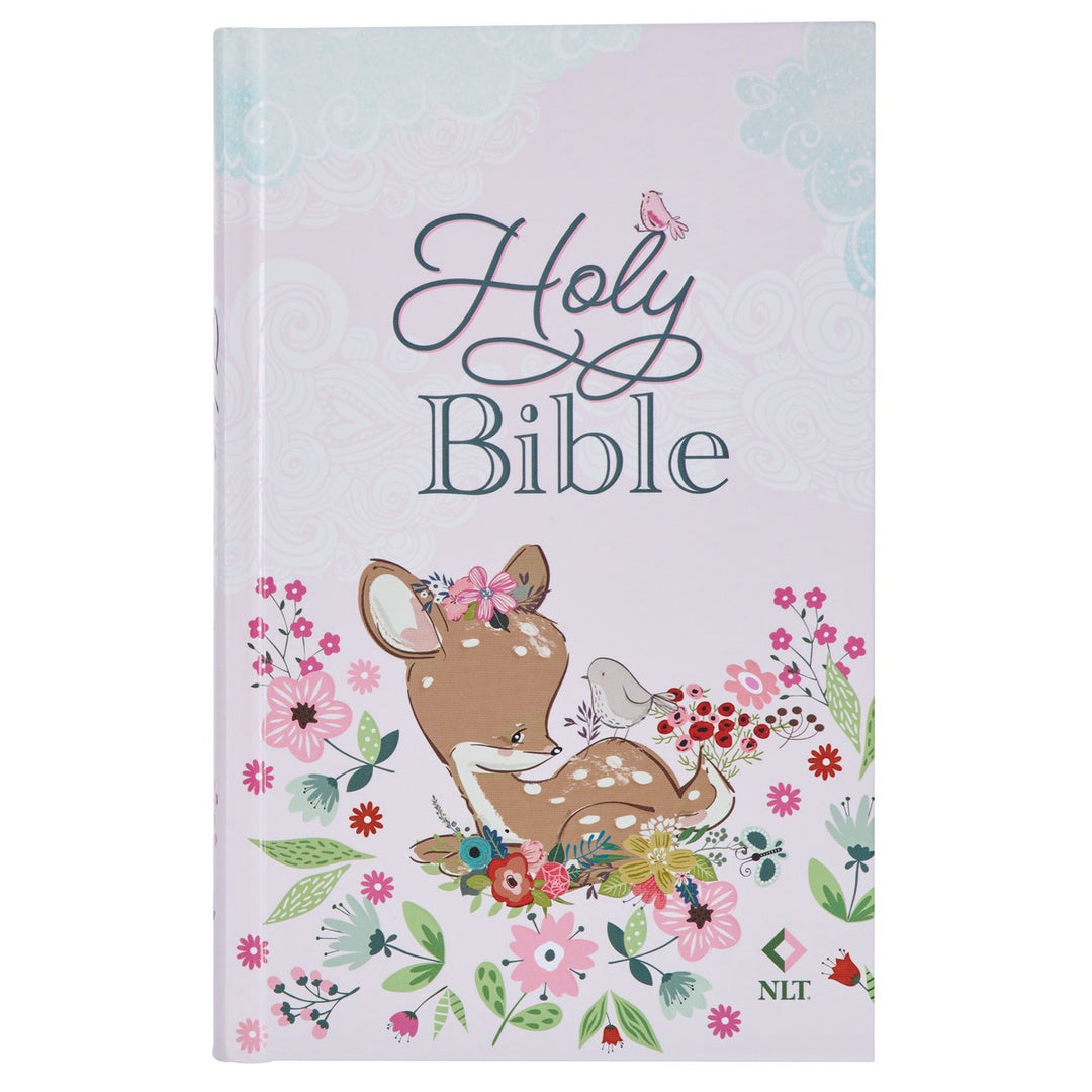 Christian Art Gifts Blush Pink Hardcover NLT Keepsake Bible for Girls