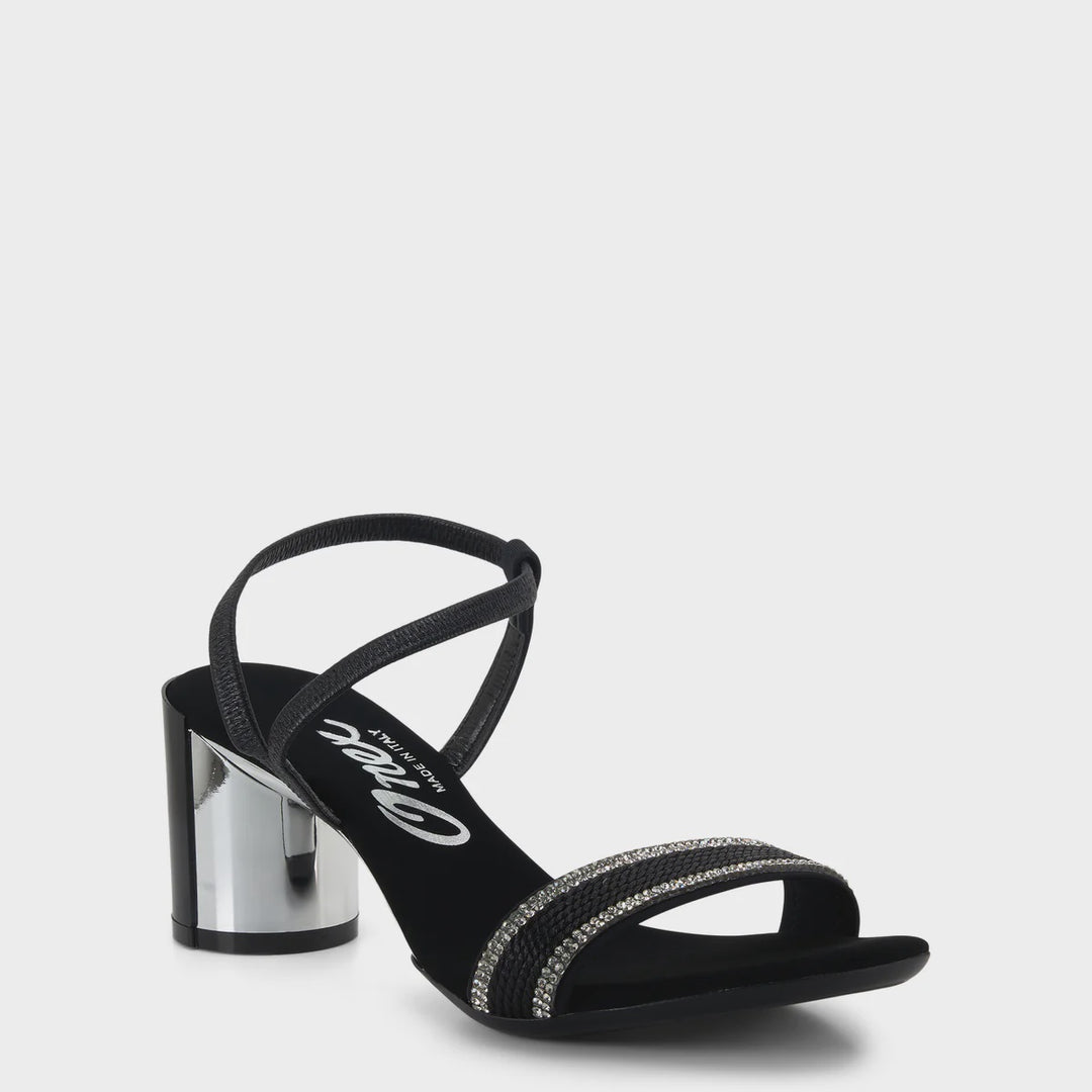 Onex Carley Black/Silver Dressy Sandal