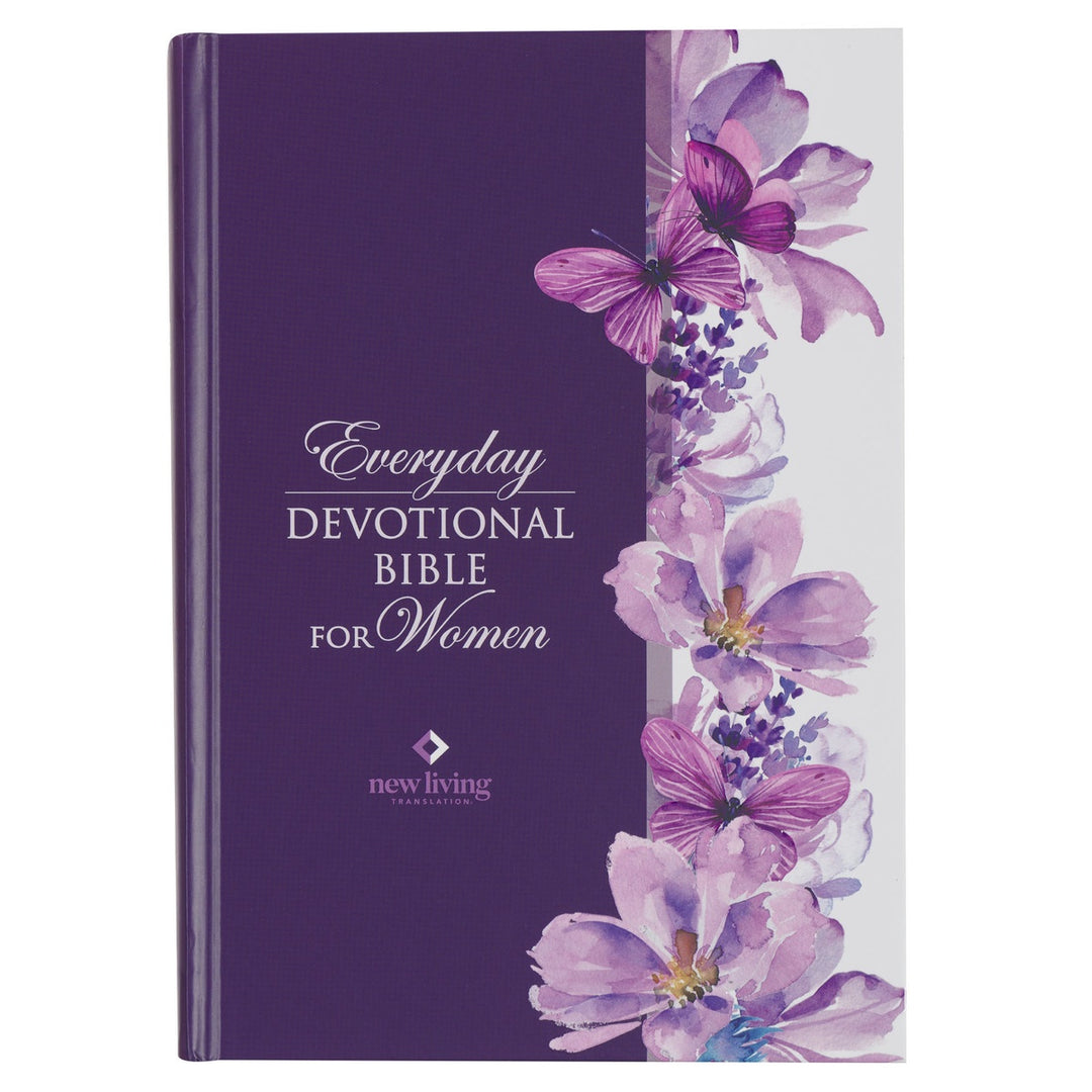 Christian Art Gifts Purple Floral Hardcover NLT Everyday Devotional Bible for Women