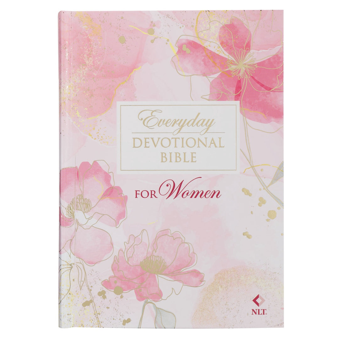 Christian Art Gifts Pink Blossoms Hardcover NLT Everyday Devotional Bible for Women