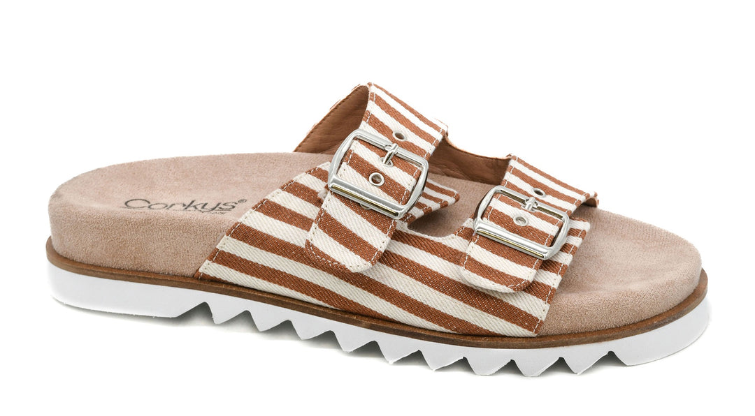 Corkys Dash Sandals - Tan Natural Stripe