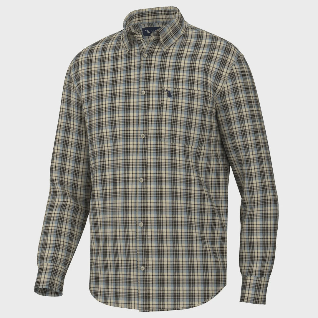 Local Boy Grange Dress Shirt- Slate/Beige/Mocha