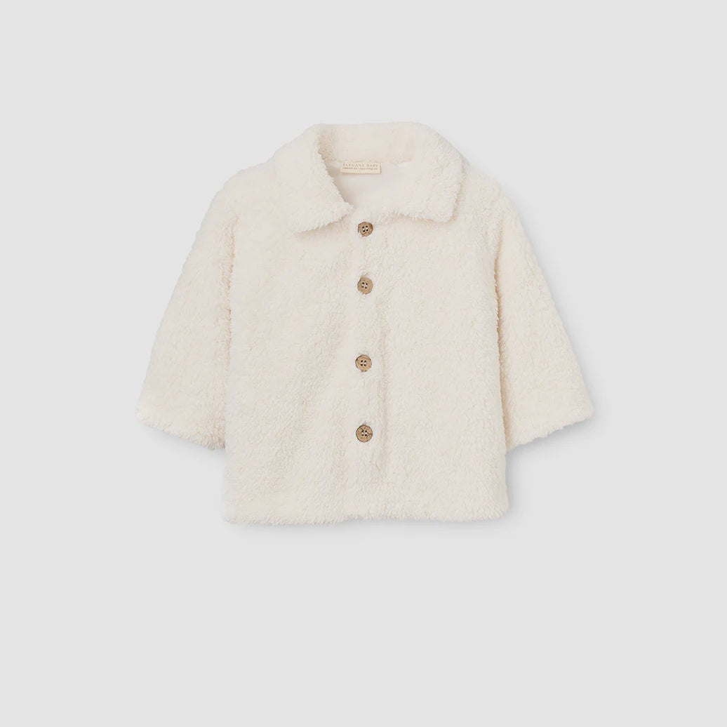 Elegant Baby Whisper White Sherpa Teddy Coat