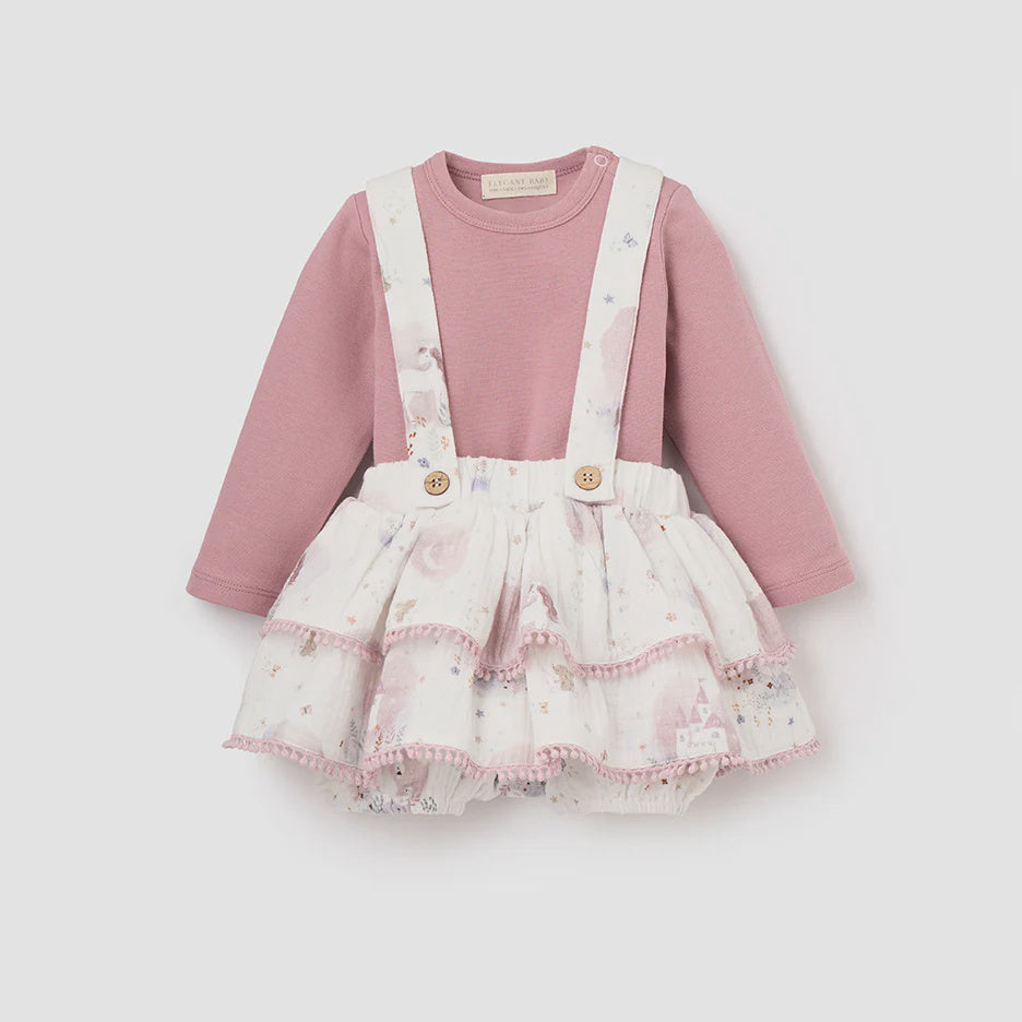 Elegant Baby Fairytail Wonderland Body Suit and Muslin Ruffle Bloomer