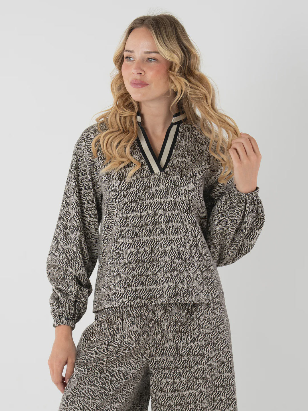 Emily McCarthy Black Tonal Monogram Lolli Top