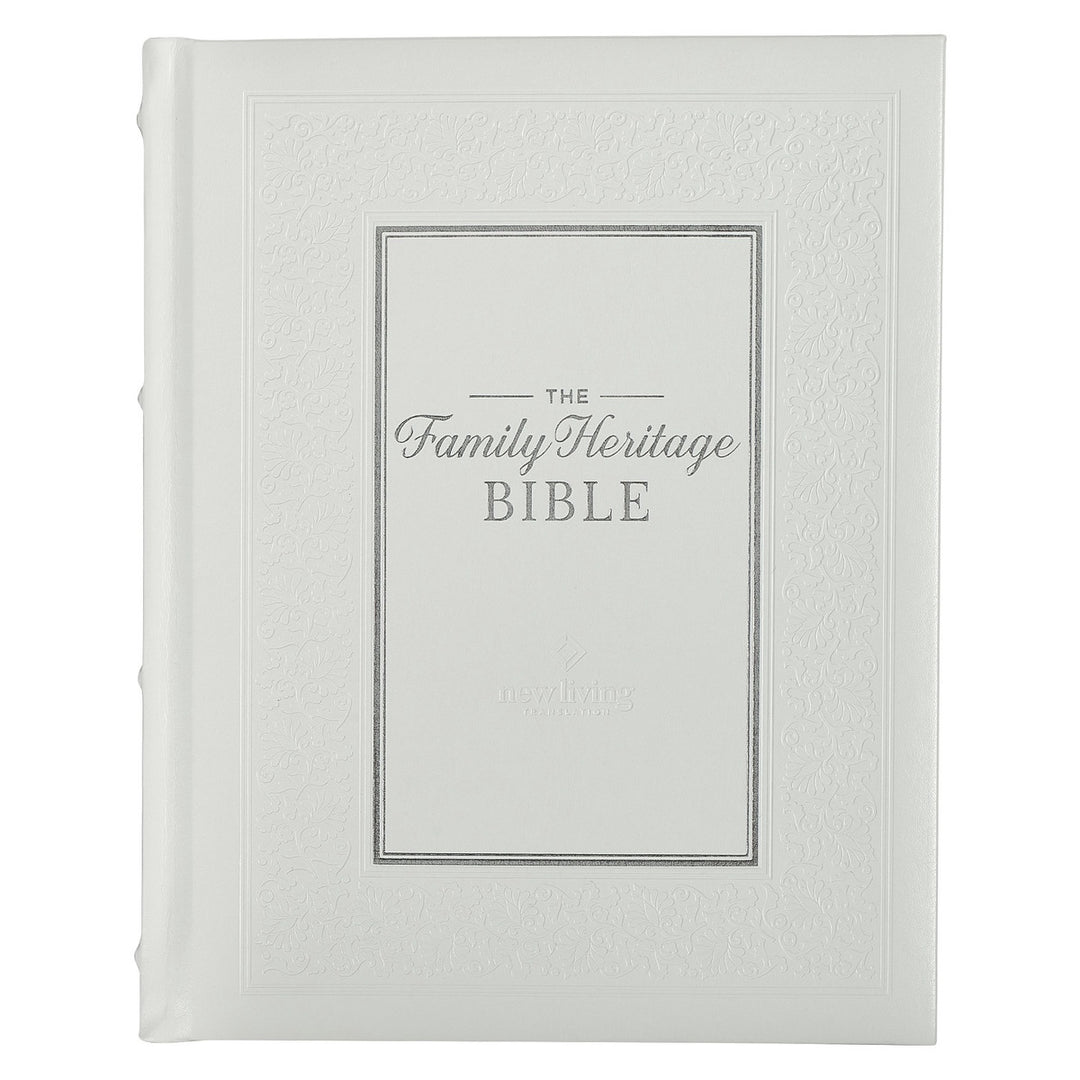 White Faux Leather Hardcover Family Heritage Bible