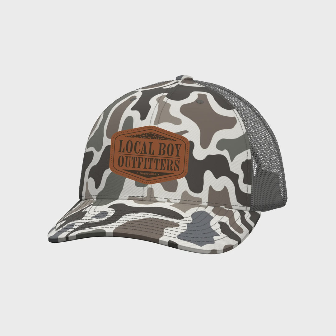 Local Boy Topo Leather Trucker Hat