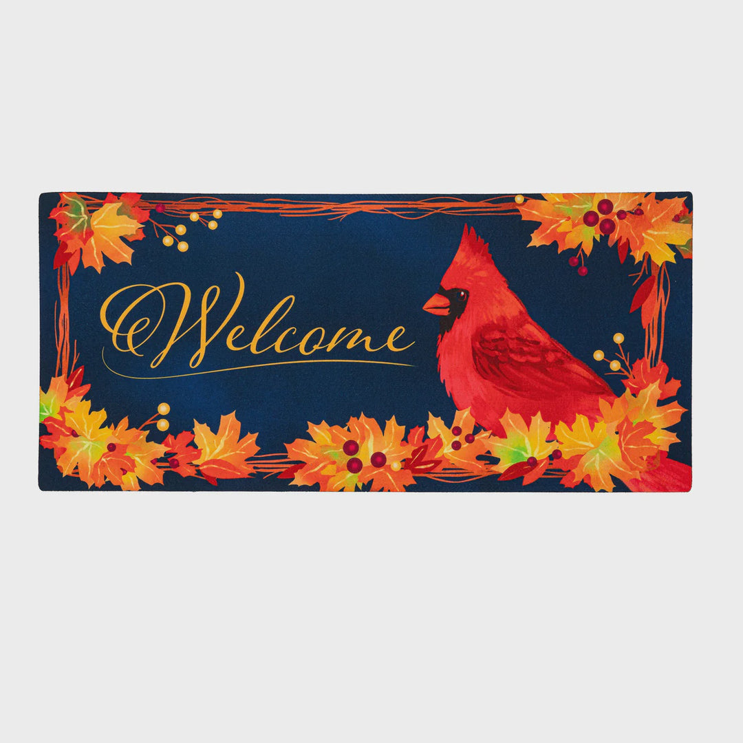 Evergreen Fall Cardinal Wreath Sassafras Switch Mat