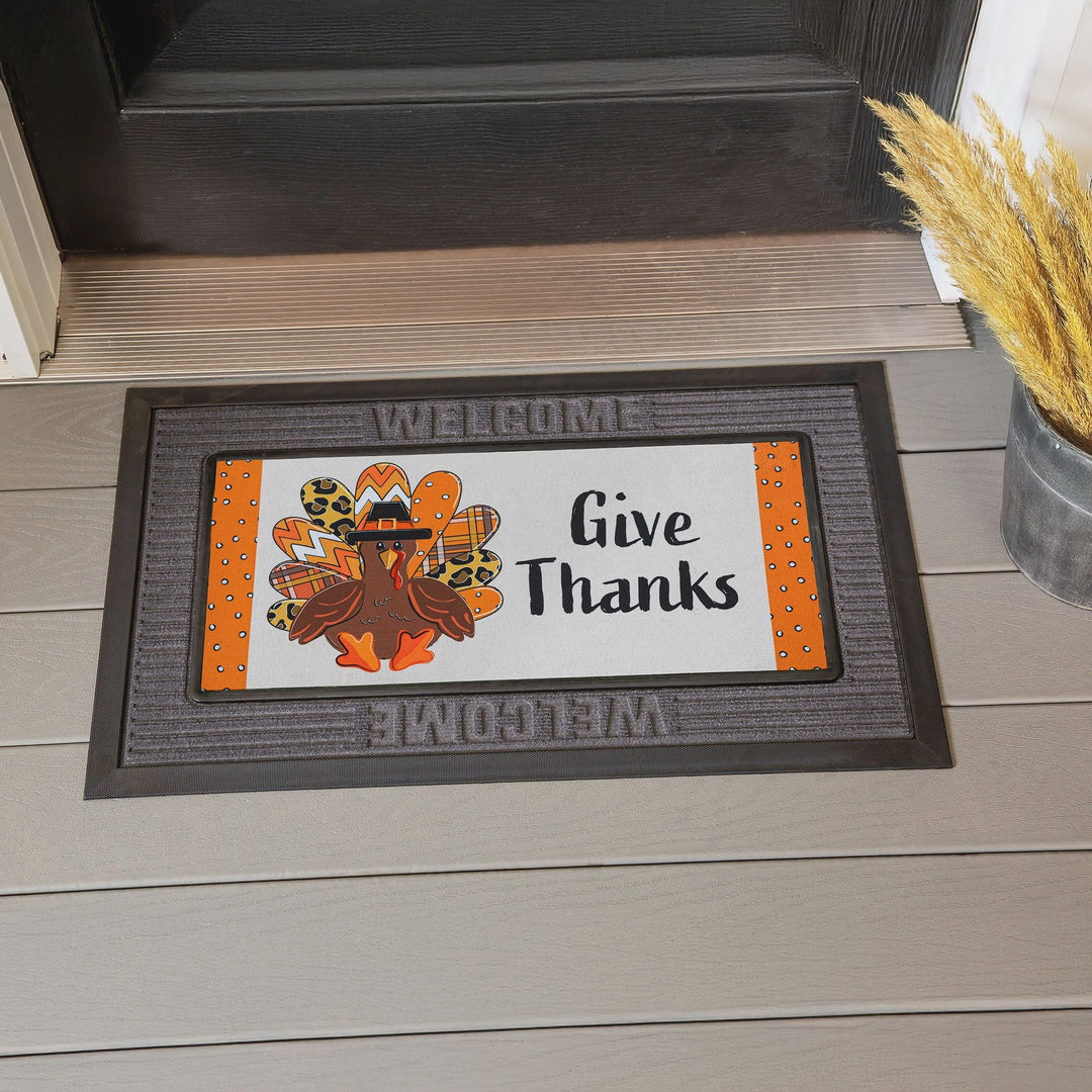Evergreen Give Thanks Patterned Turkey Sassafras Switch Mat