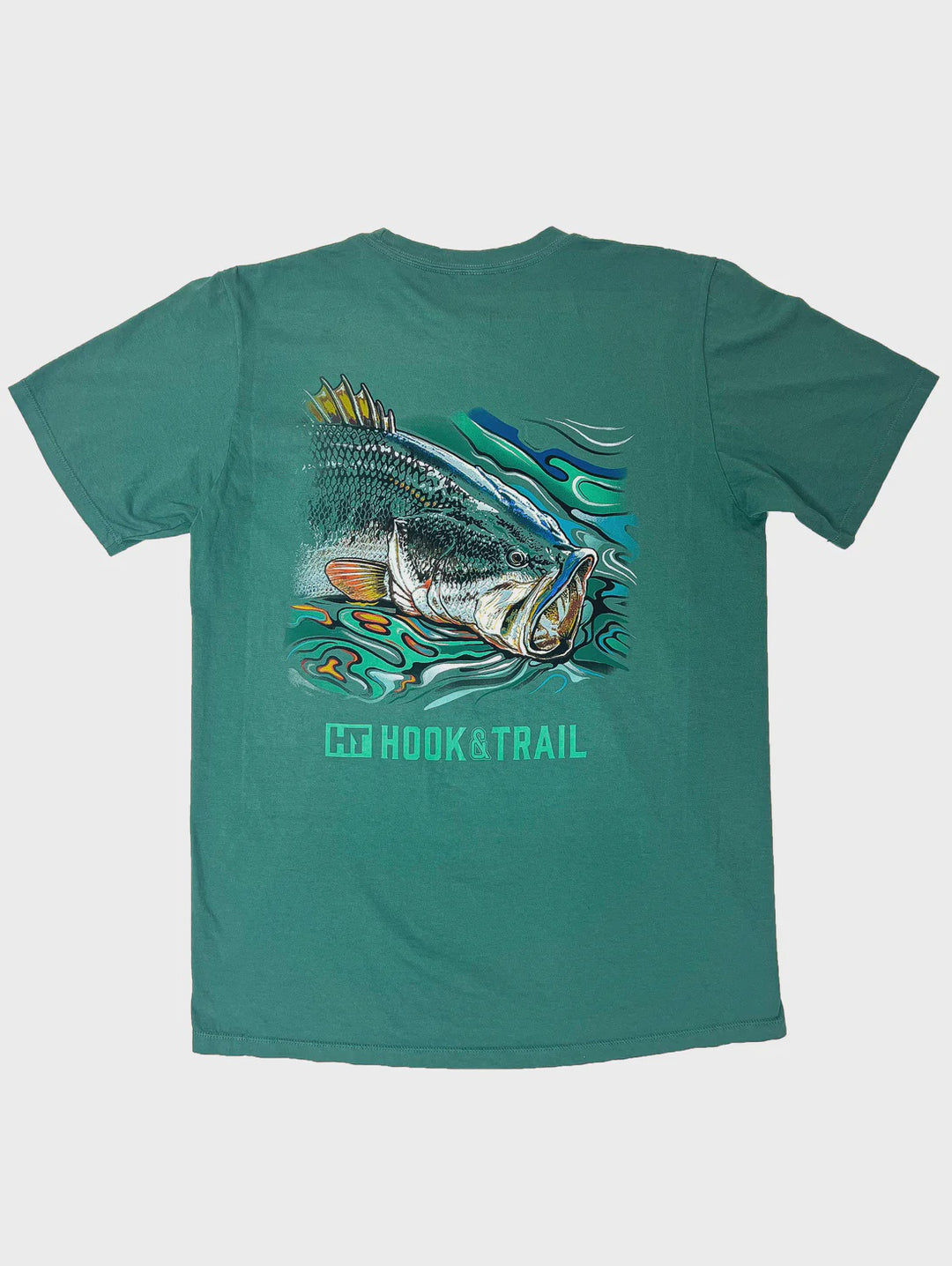 Hook and Trail Green Largemouth Bass T-Shirt