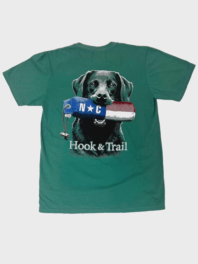 Hook and Trail Pine Green North Carolina Lab T-Shirt