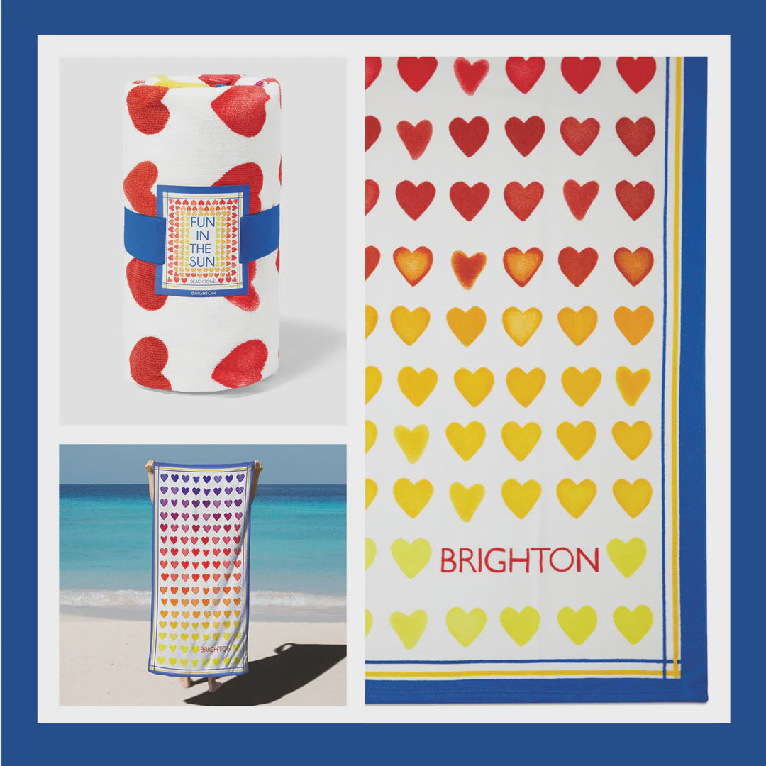 Brighton Beach Towel Ombre Hearts