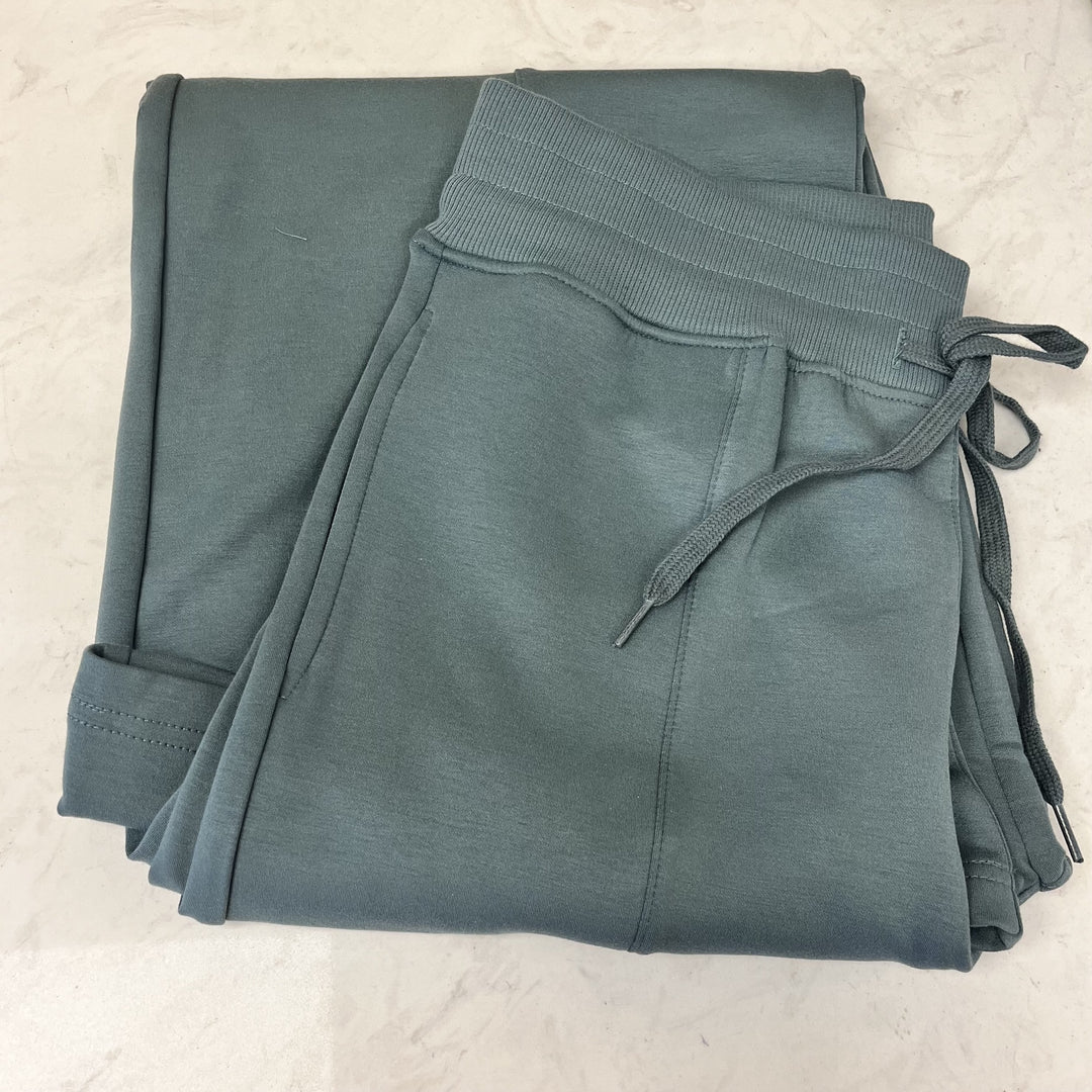 Zenana Scuba Drawstring Lounge Pant- Ash Jade