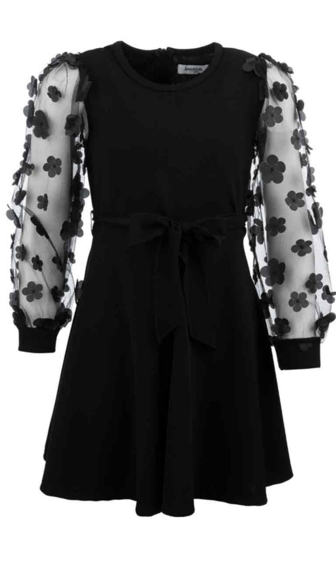 Girls Speechless 3D Floral Long Sleeve Dress