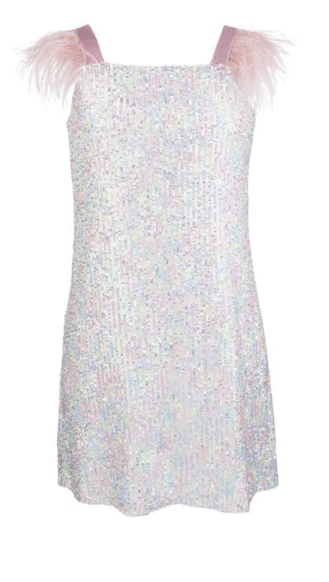 Girls Speechless Colorful Sequin Feather Dress