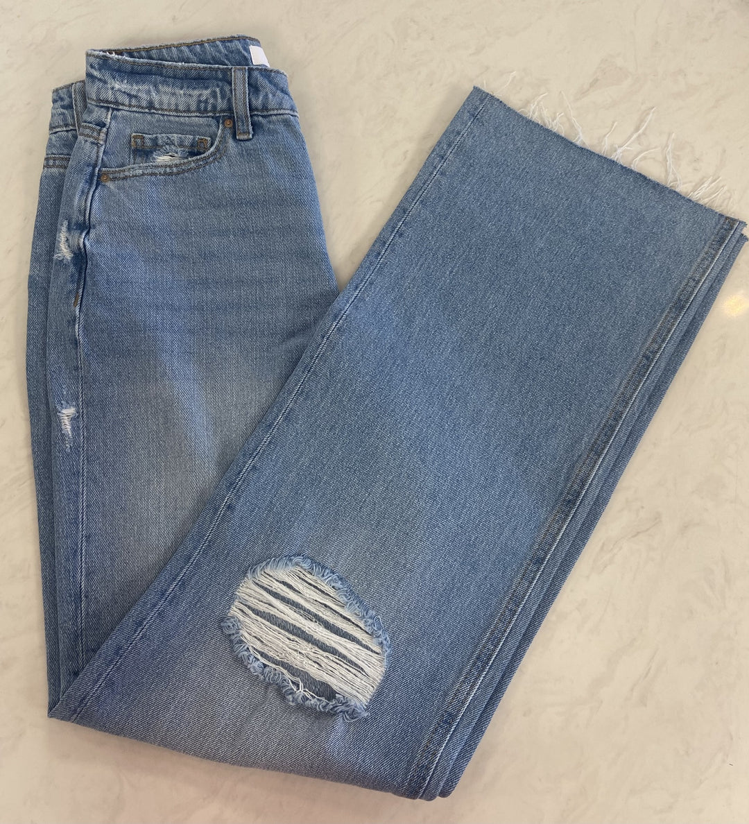 Zenana Wide Leg Distressed Jean