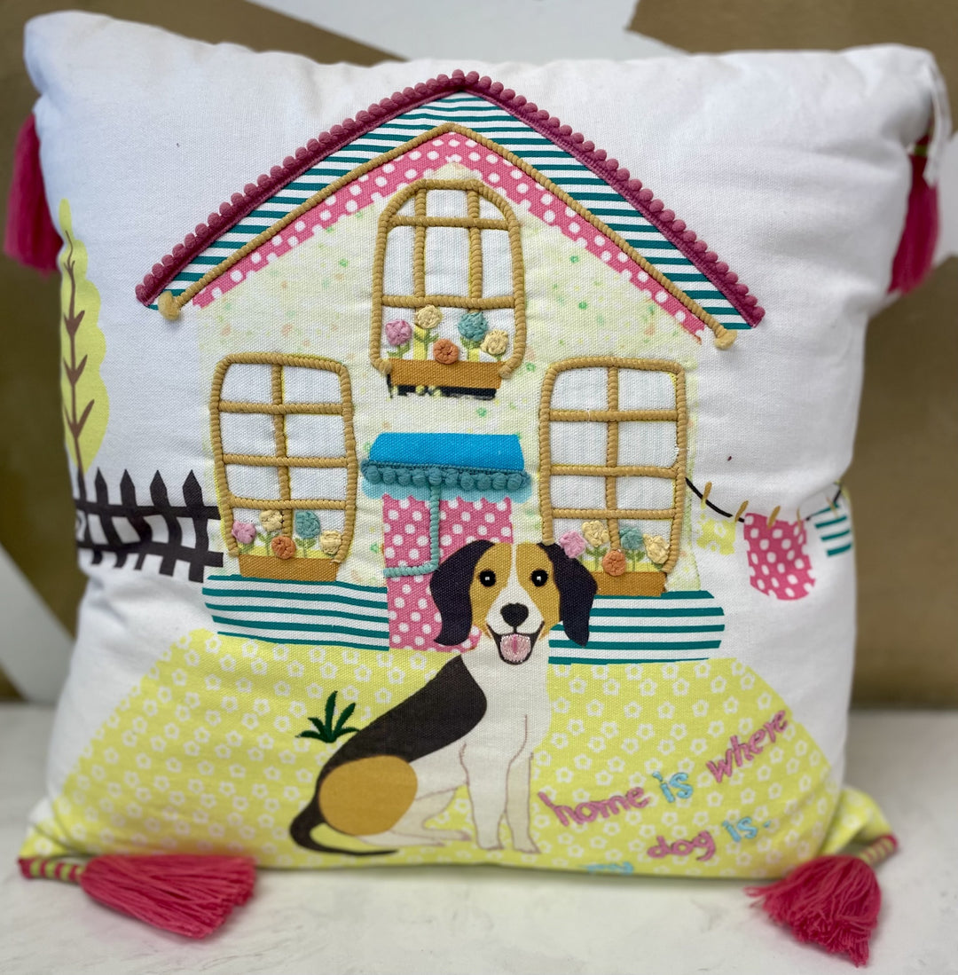 Deck the Halls Yall - Home Is Where My Dog Is Pillow