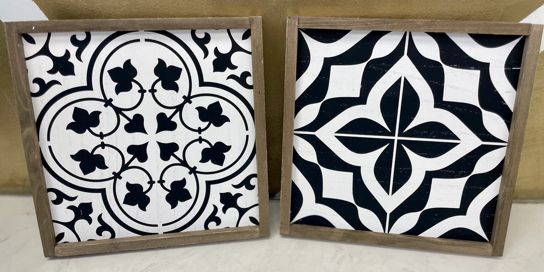 Simple White and Black Wooden Decor