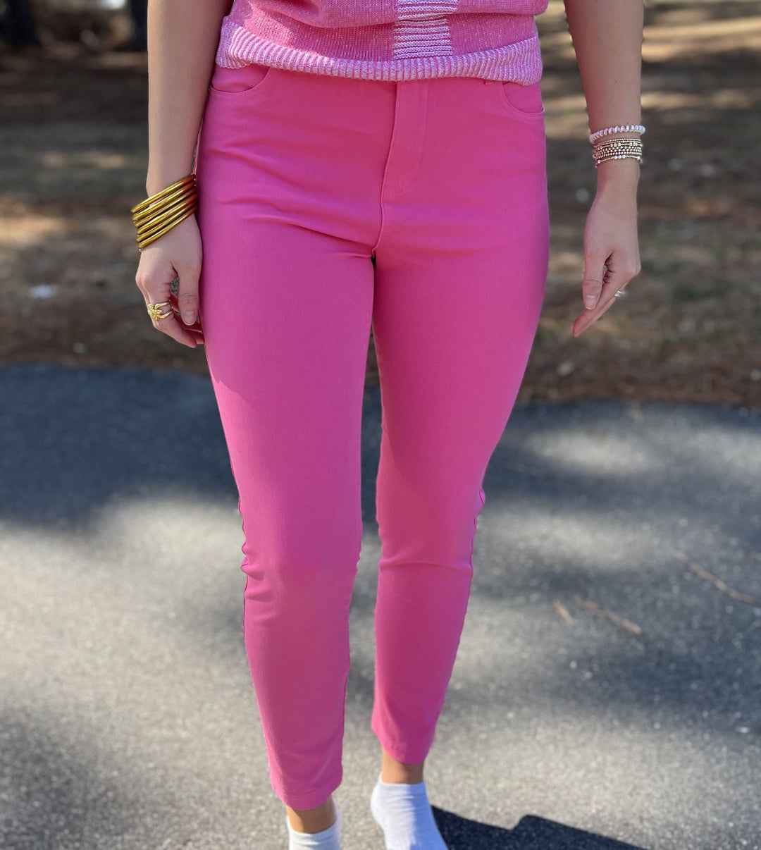 Marble Pink Slim Stretch Jeans