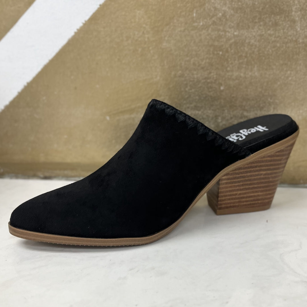 Corkys Black Faux Suede Sizzle Wedges