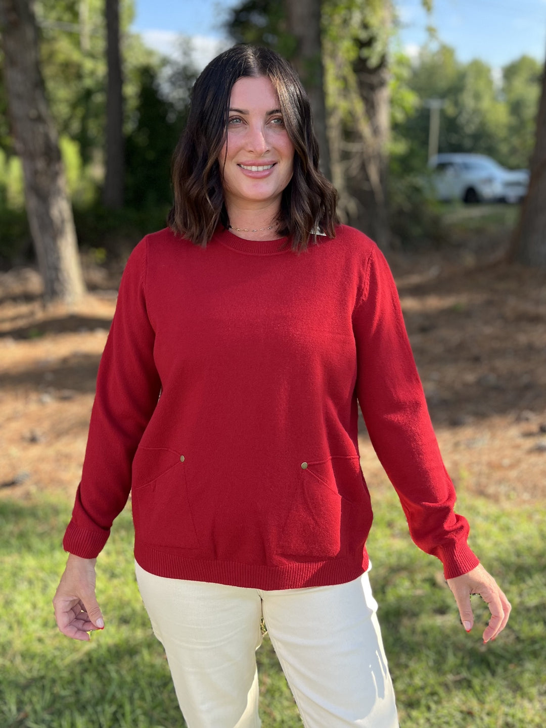 Jade Rouge Pocket Sweater