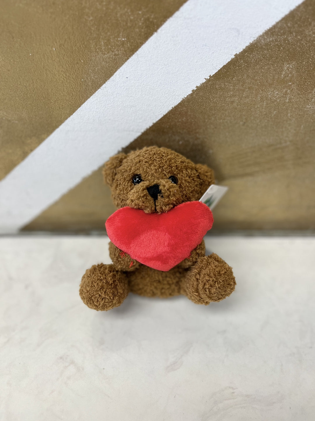 Evergreen Bean Bag Plush Teddy Bear with Heart- Dark Brown
