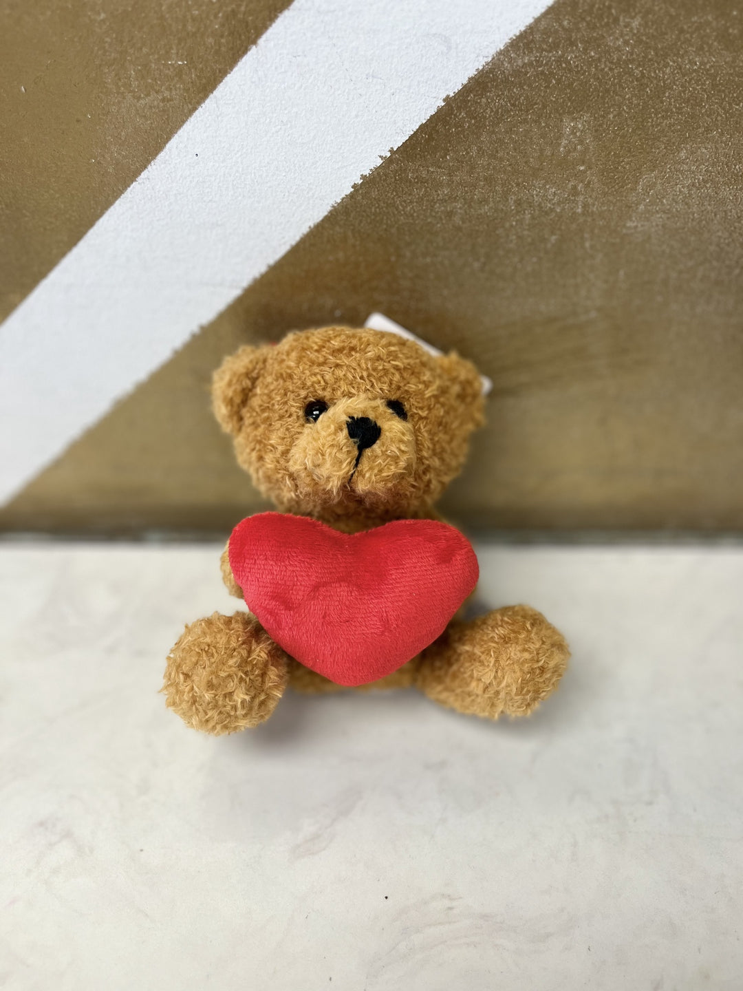 Evergreen  Bean Bag Plush Teddy Bear with Heart - Light Brown