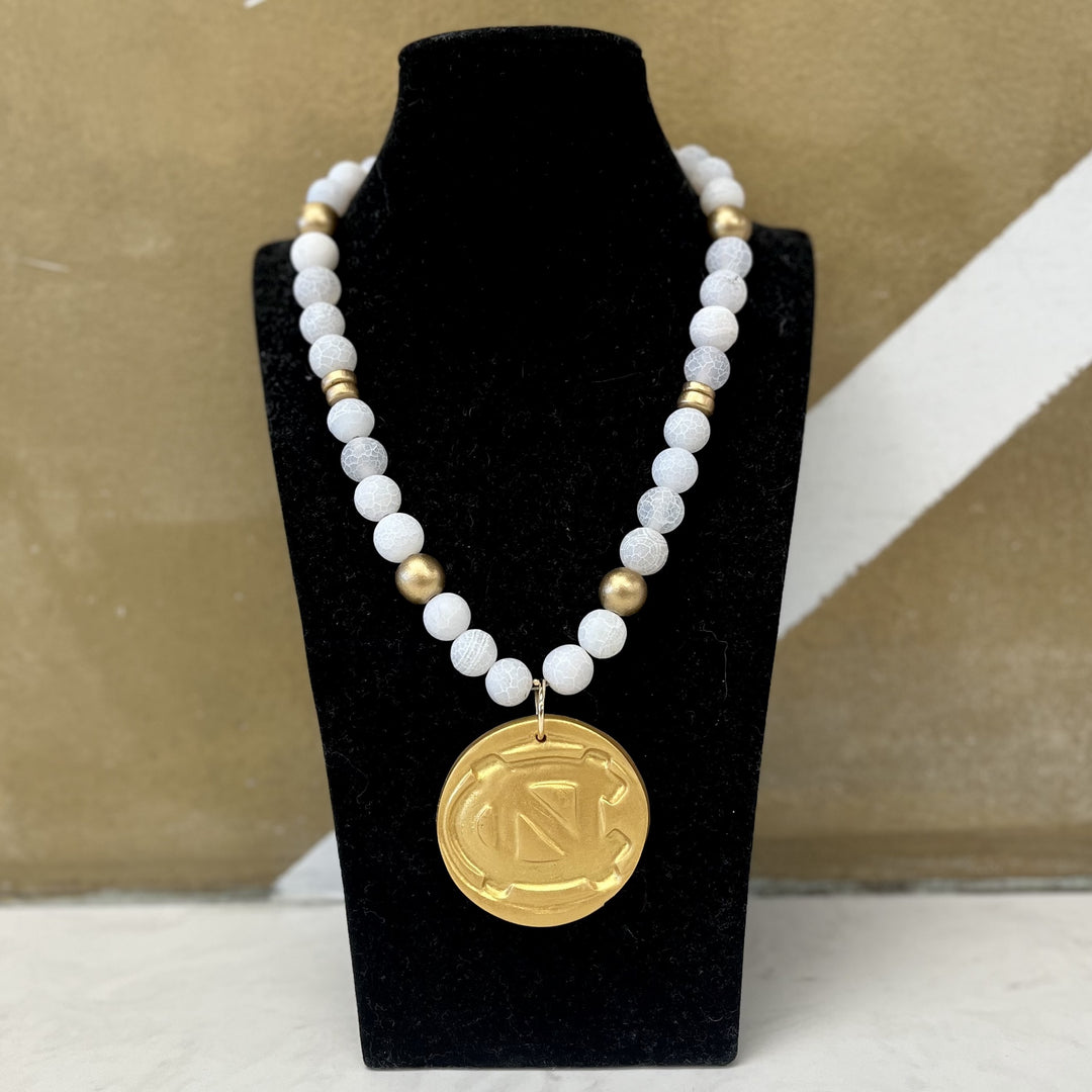 Hidden Truth Jewelry 18" White Fire Beaded UNC Necklace