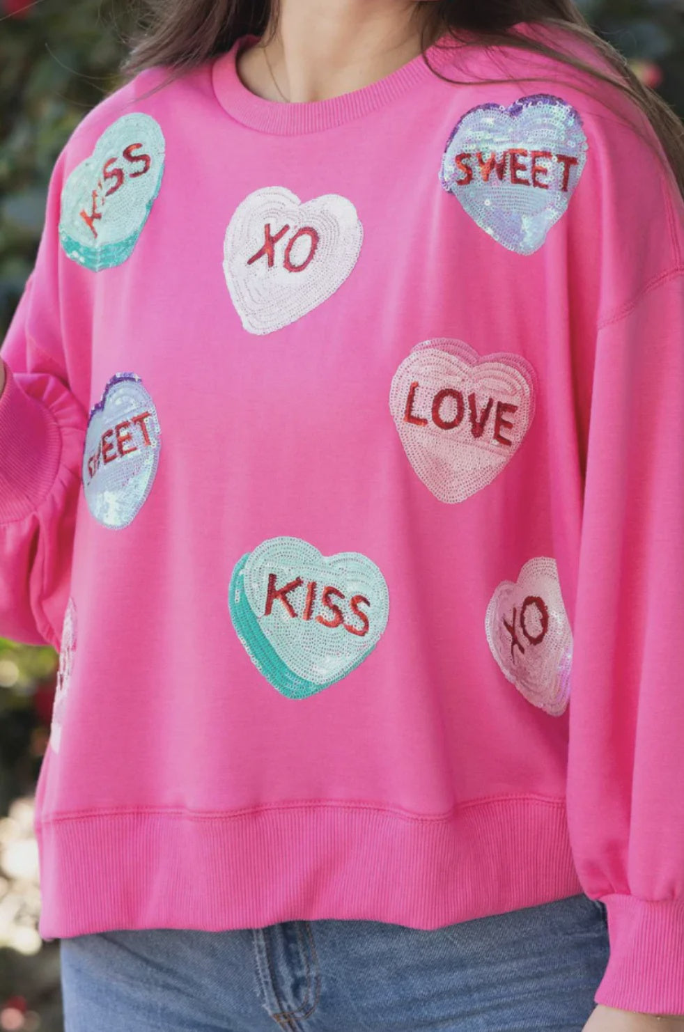 Mary Square Candy Hearts Millie Sweatshirt