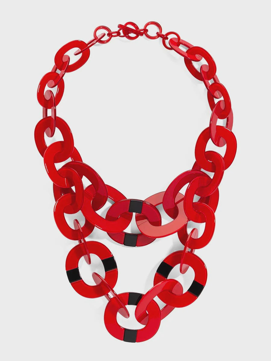 Zenzii Red Maggie Layered Necklace
