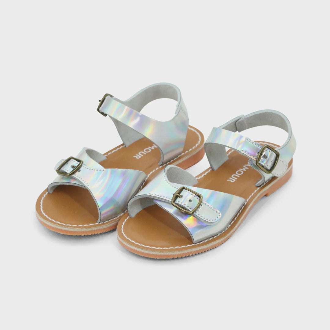 L'amour Olympia Buckled Sandal - Holographic
