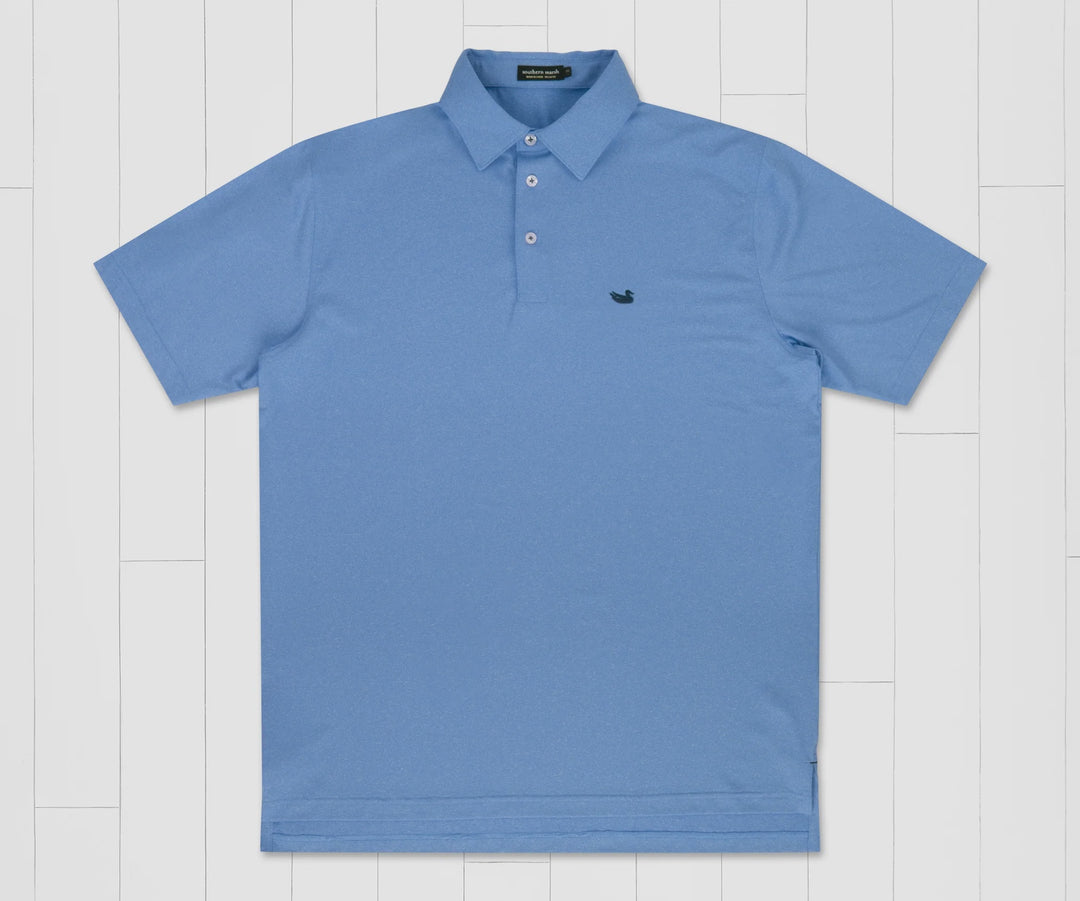 Southern Marsh Azores Performance Oxford Blue Polo