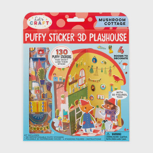 Let's Craft Puffy Sticker 3D Playhouse Mushroom Cottage