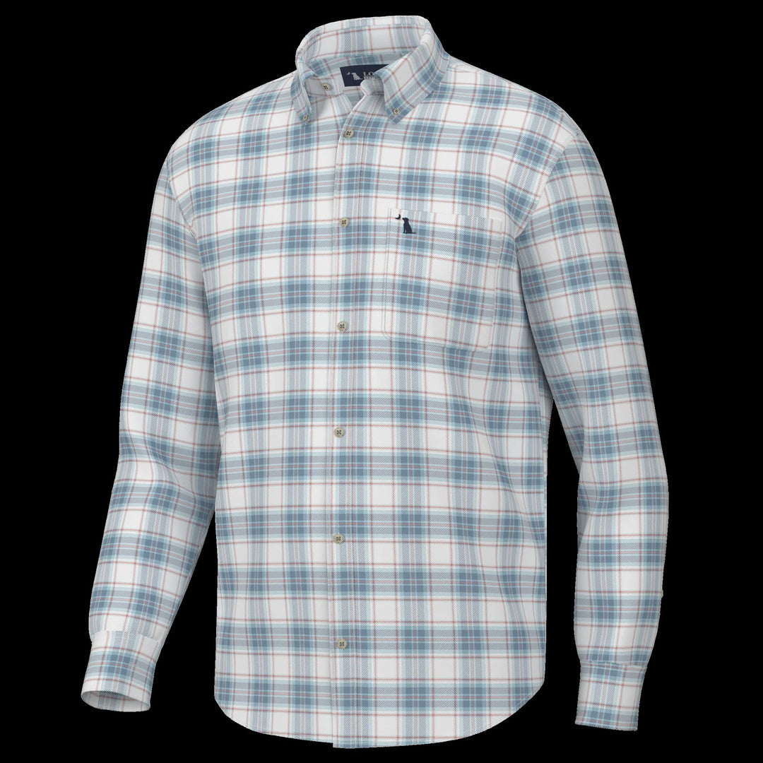 Local Boy Outfitters Miller Dress Shirt - Plum/Light Blue/Salmon