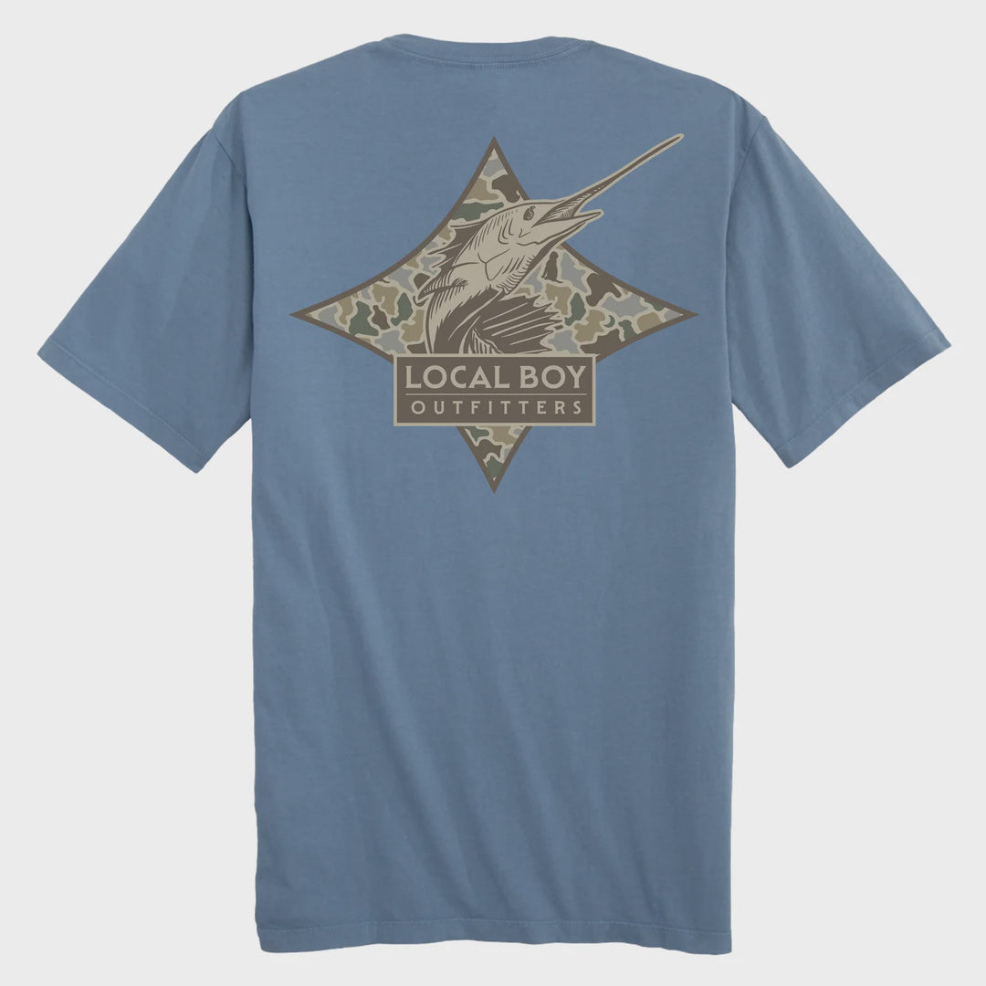 Local Boy Outfitters Slate Dog & Moon Camo Sailfish SS Tee