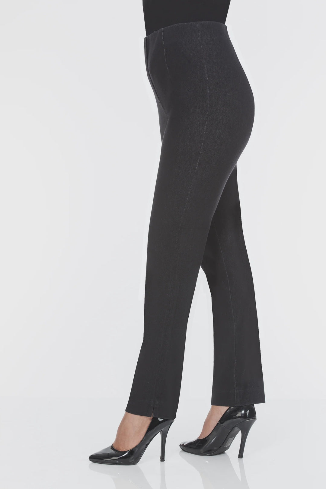 LIOR Women's Black Denim Pull-On Pant Tapered Ankle Pant In Twill Denim-"Sasha"