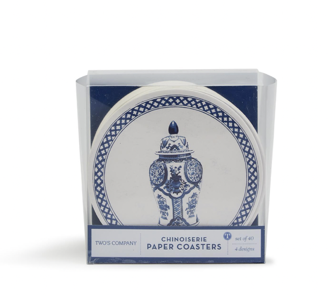 Two's Company Chinoiserie Paper Coasters
