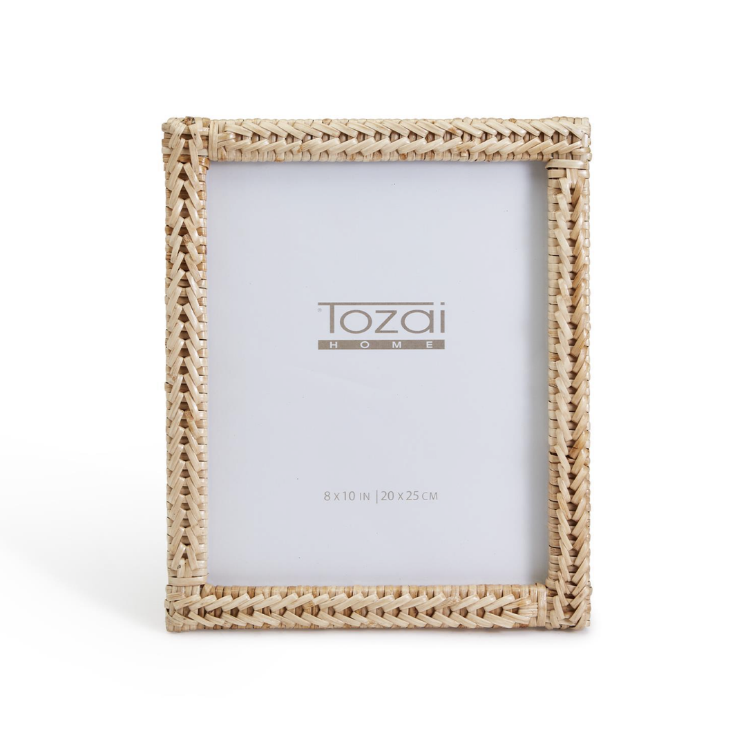 Two's Company Amanpulo Woven Rattan 8x10 Photo Frame