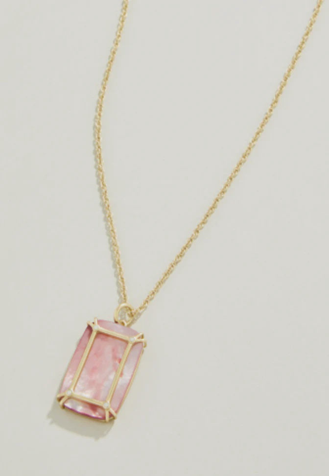 Spartina 449 Orla Window Necklace 18" Pink Mother of Pearl