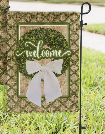Burlap Vines Wreath Sash Garden Flag